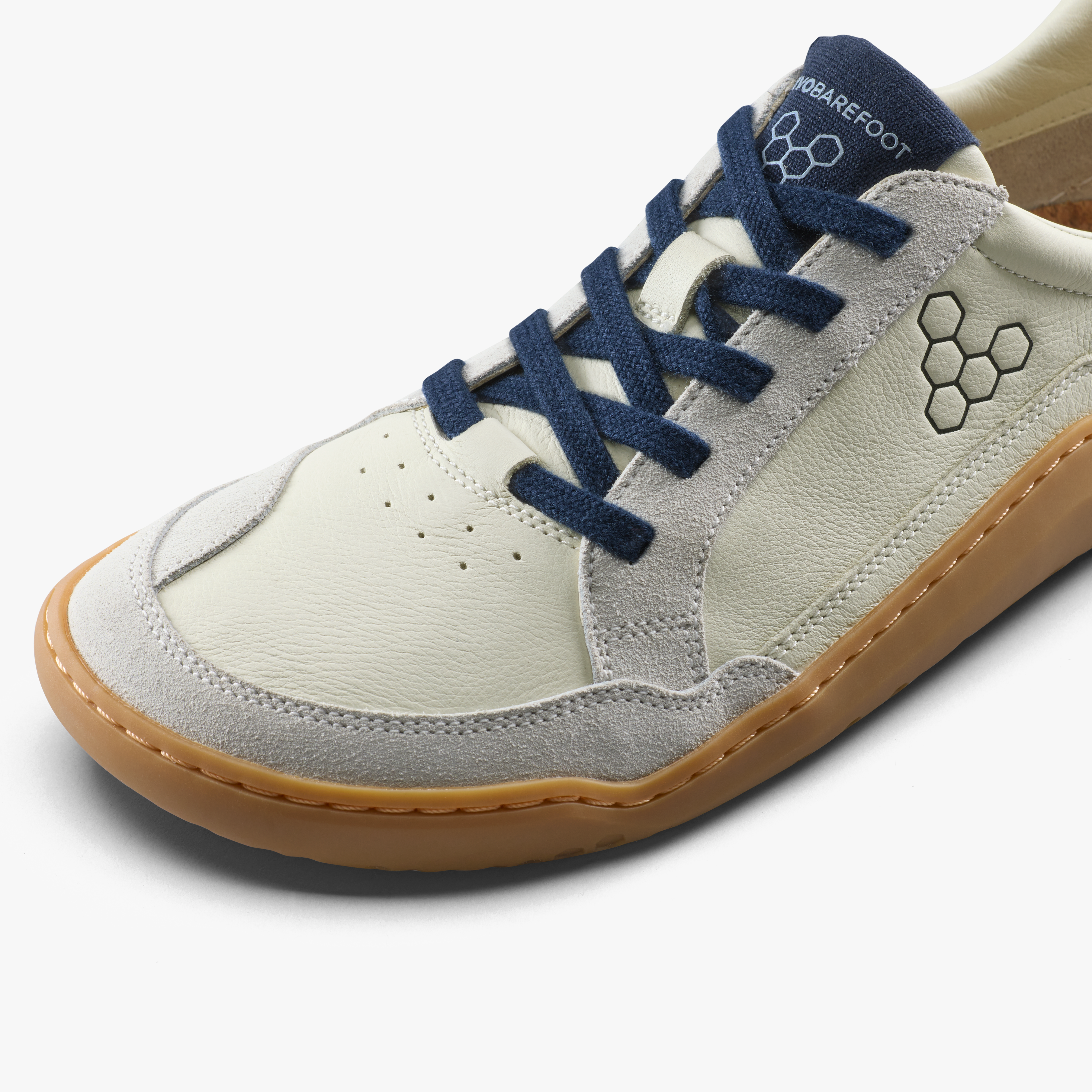 Vivobarefoot Gobi III Sneaker Leather Mens barfodssko til mænd i farven limestone/ seaborne, nærbillede