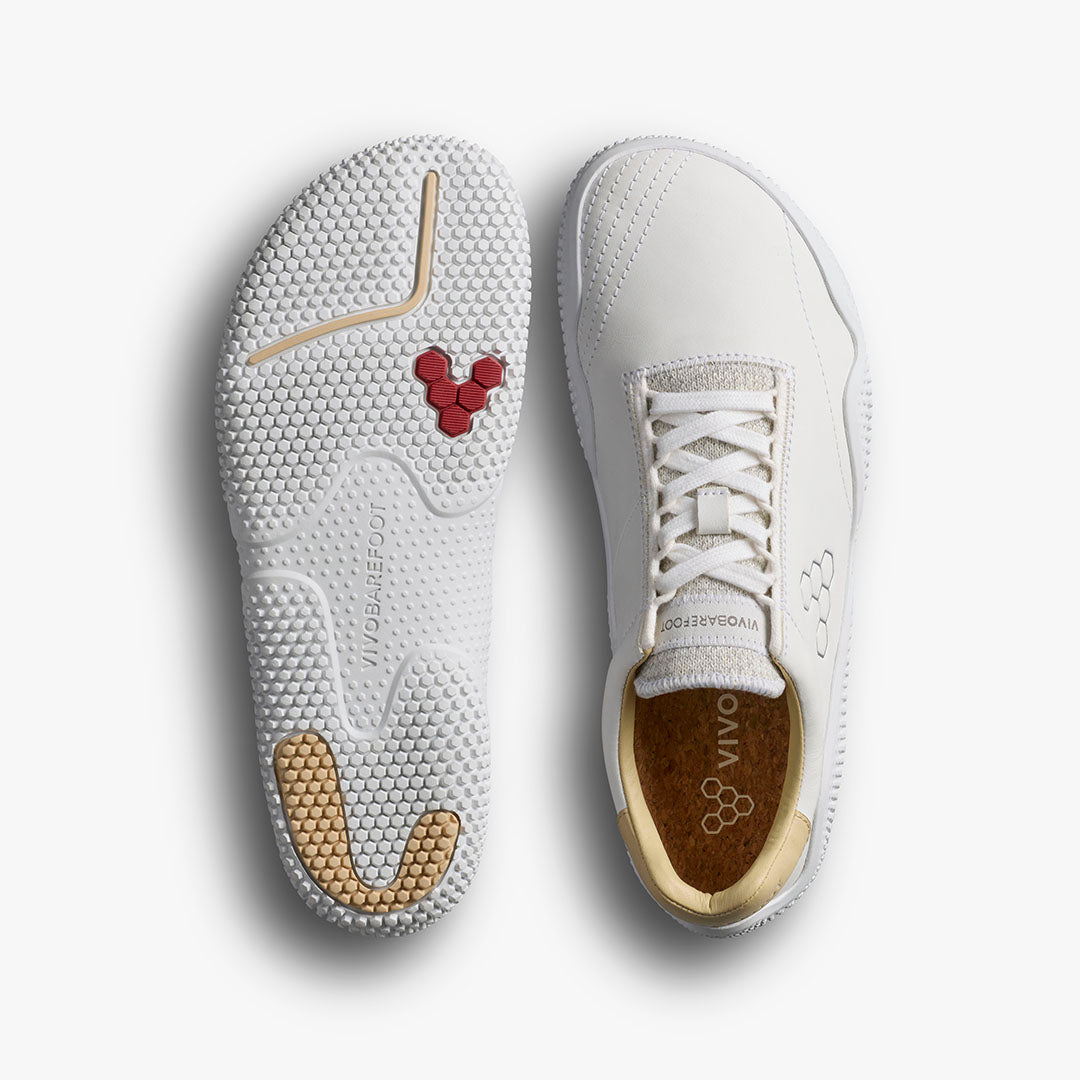 Vivobarefoot Motus Studio Sneaker Leather Mens – Bright White