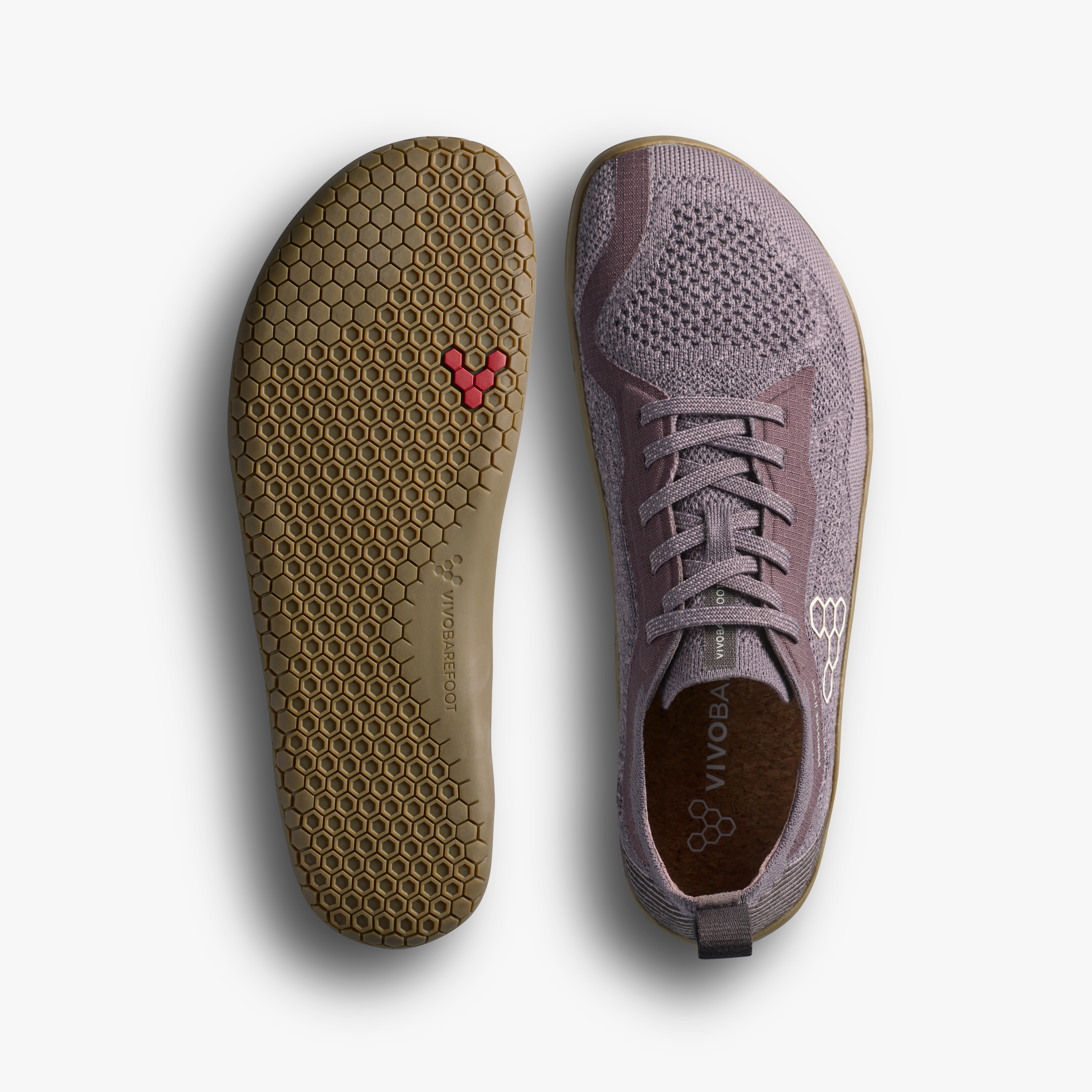 Vivobarefoot Primus Lite Knit Natural Mens barfodssko til mænd i farven dark gull gray, sål og top