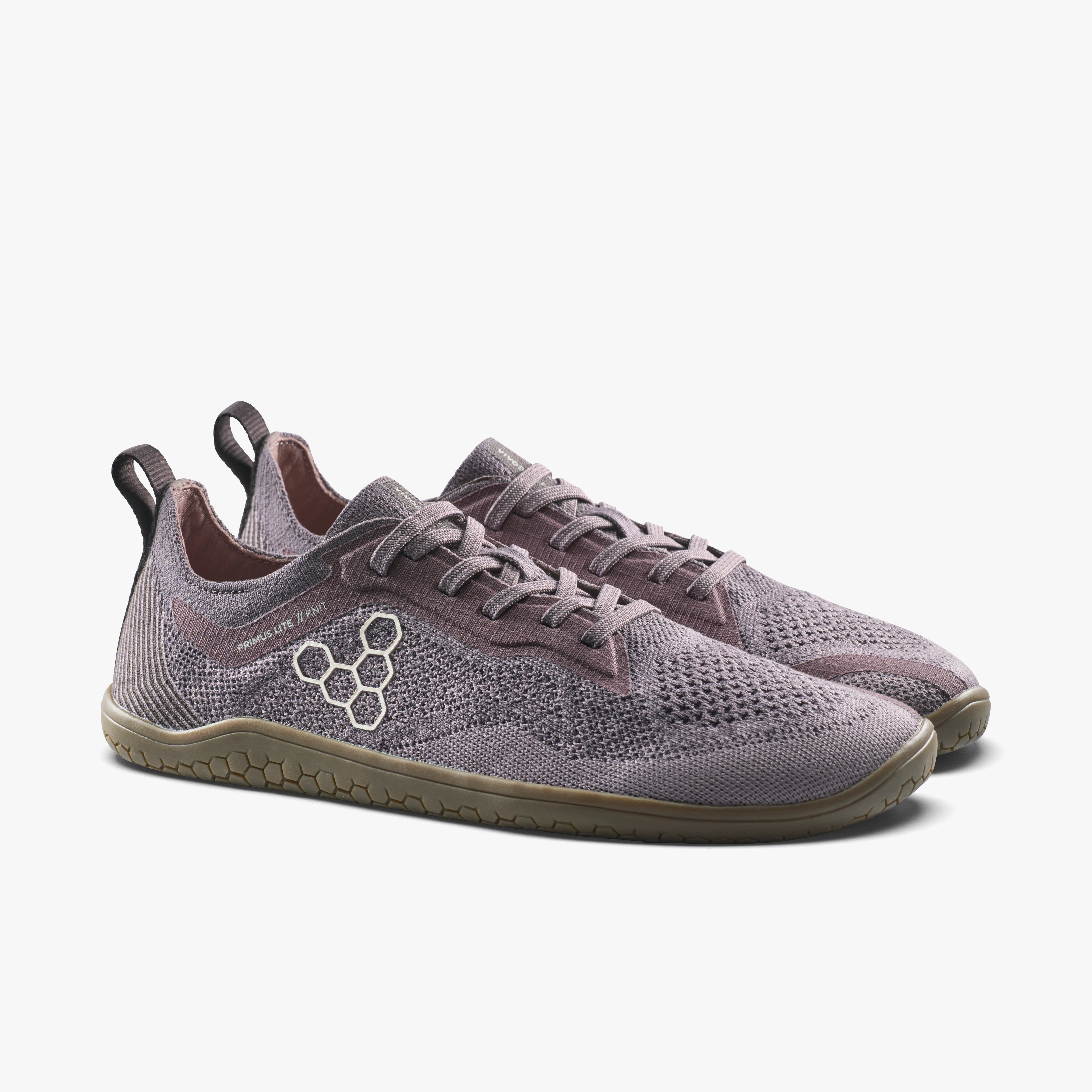Vivobarefoot Primus Lite Knit Natural Womens barfodssko til kvinder i farven dark gull gray, par