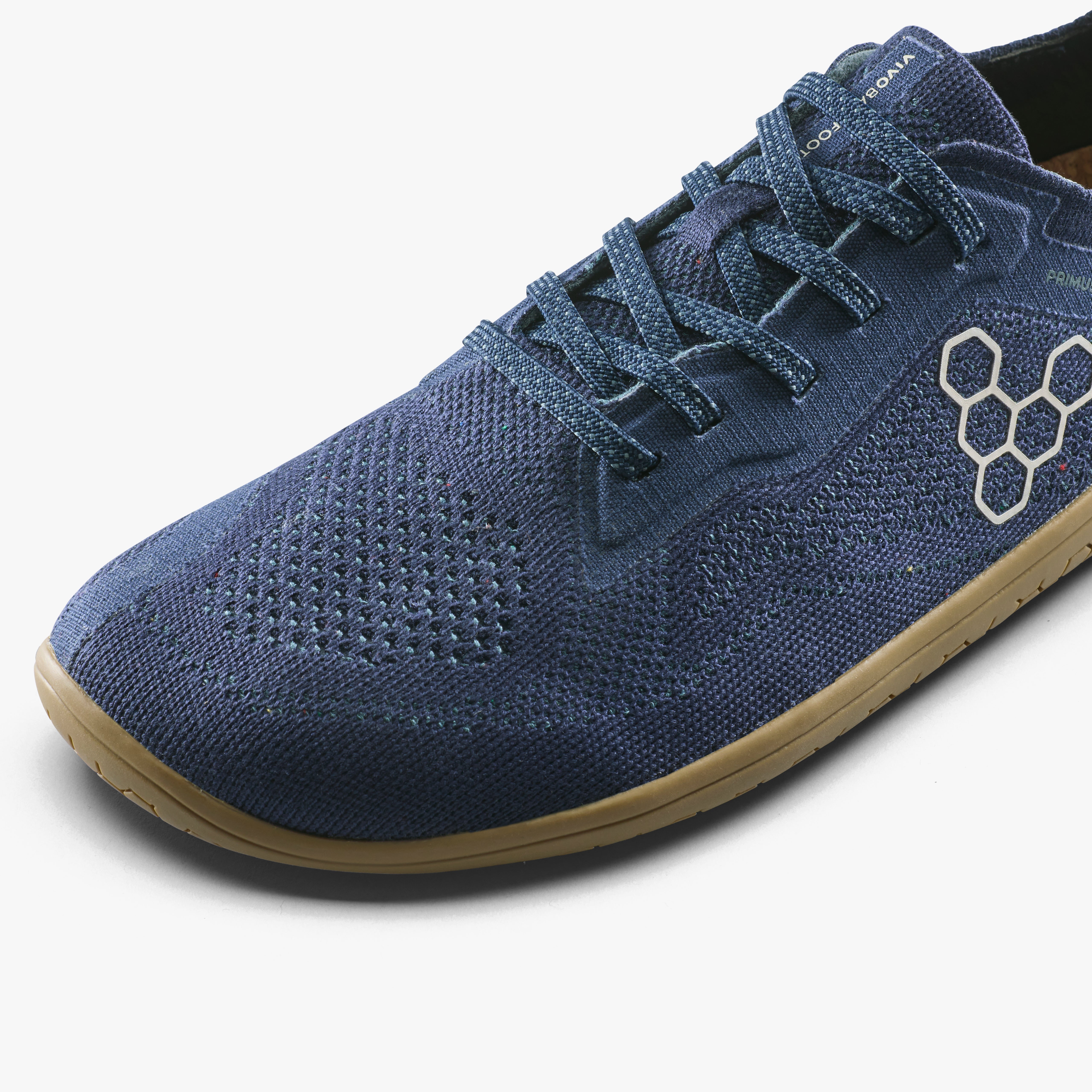 Vivobarefoot Primus Lite Knit Natural Womens barfodssko til kvinder i farven deep ocean, nærbillede