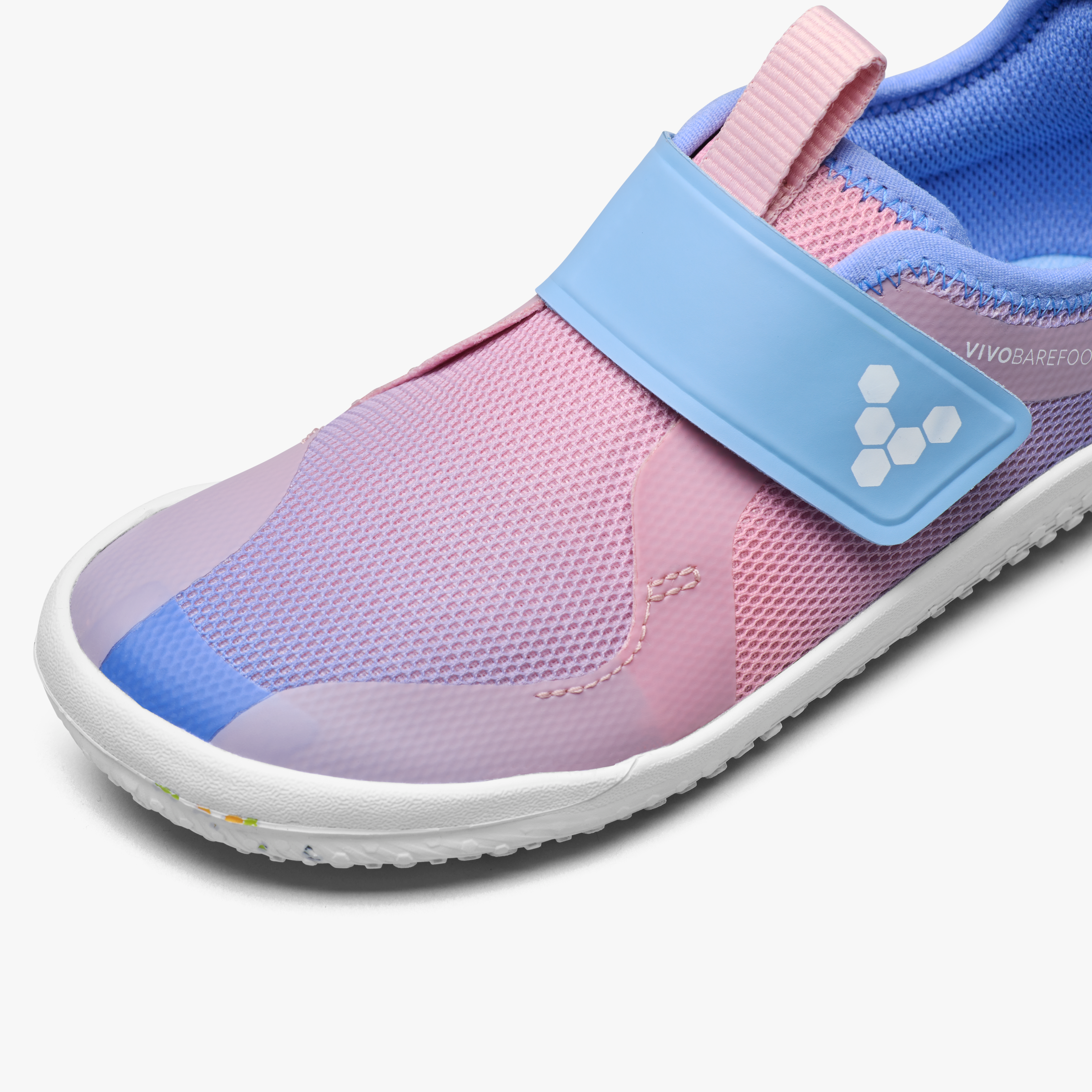 Vivobarefoot Primus Sport IV Kids barfodssko til børn i farven unicorn, nærbillede