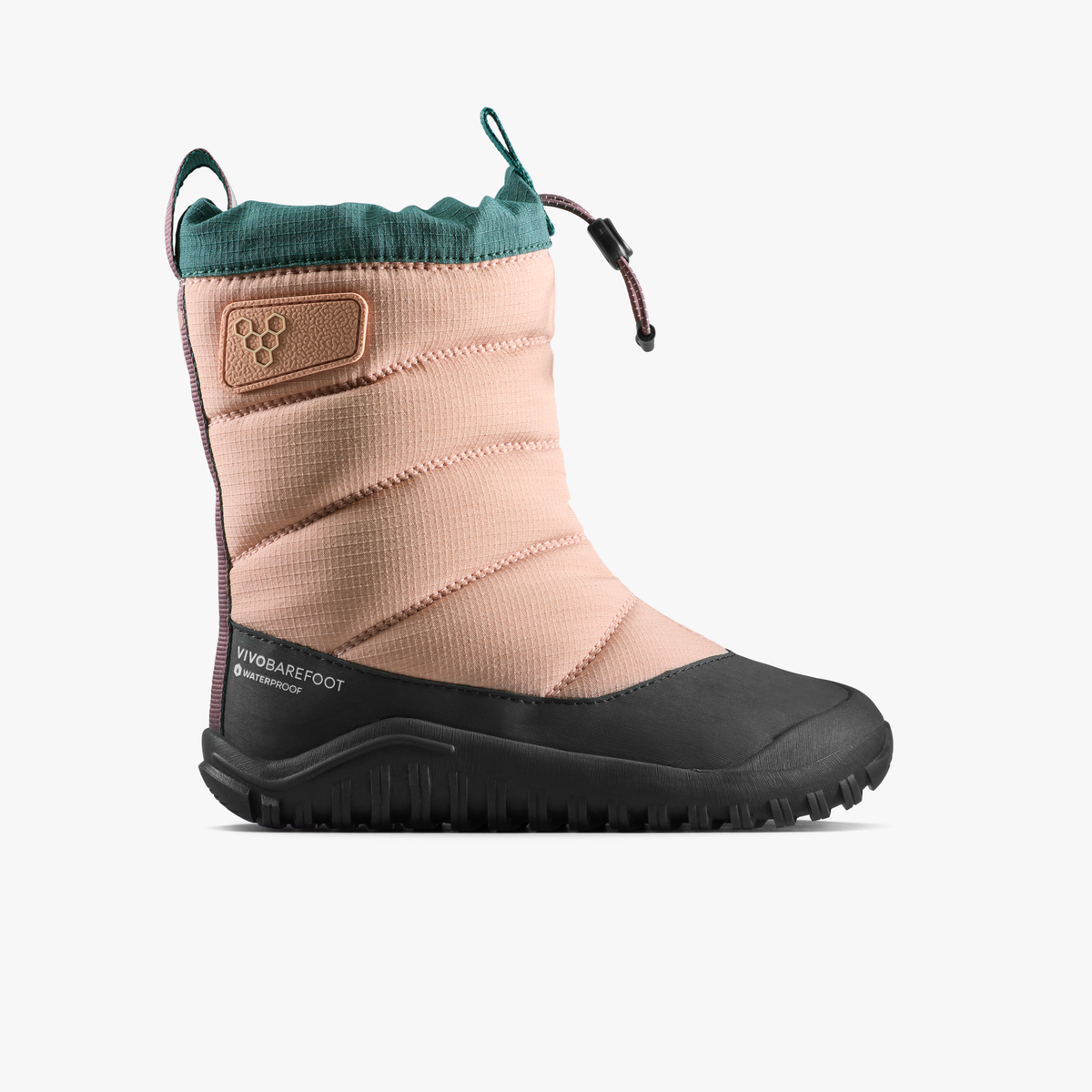Vivobarefoot Tracker Boot AT Kids, vandtæt barfodsstøvle til børn i clay set fra ydersiden