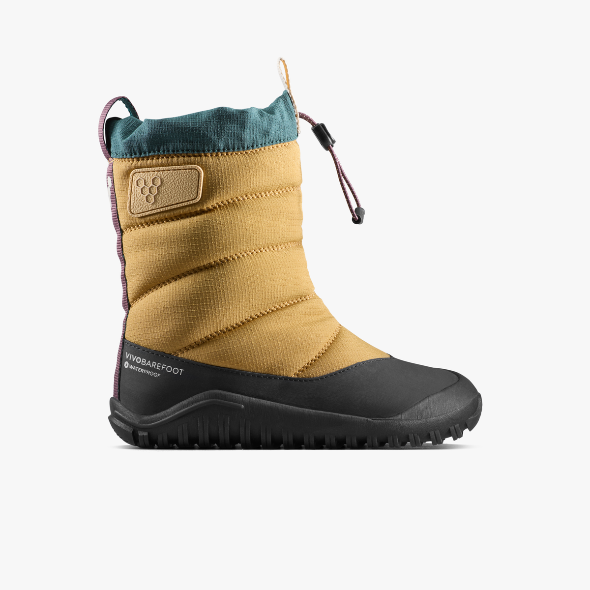 Vivobarefoot Tracker Boot AT Kids vandtæt barfodsstøvle til børn i Wood, set fra ydersiden