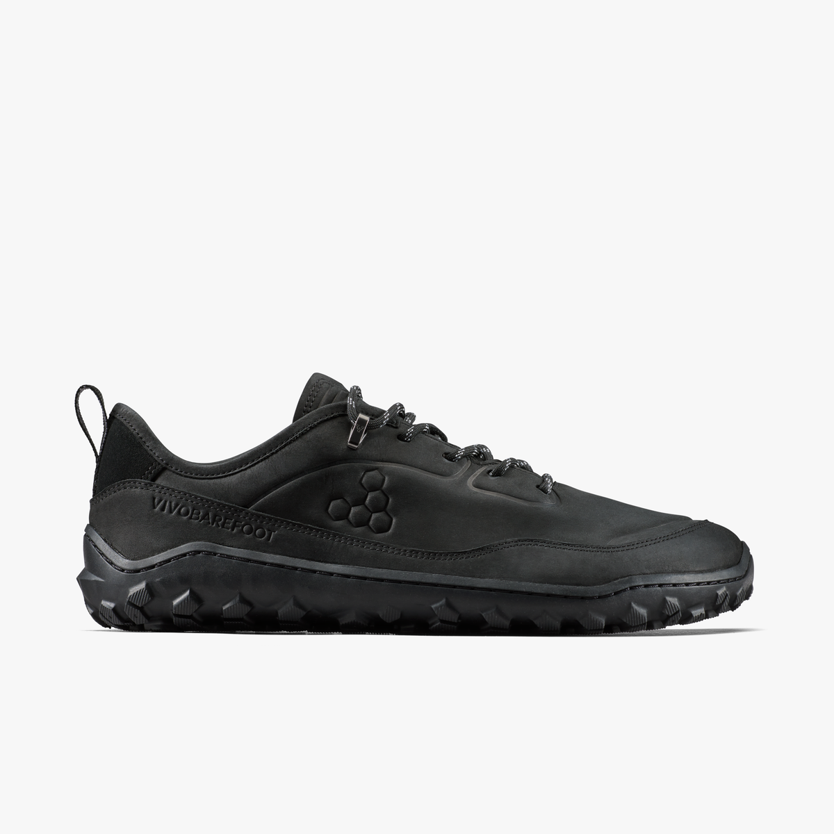 Vivobarefoot Tracker Leather AT Low II i sort Obsidian læder set fra ydersiden