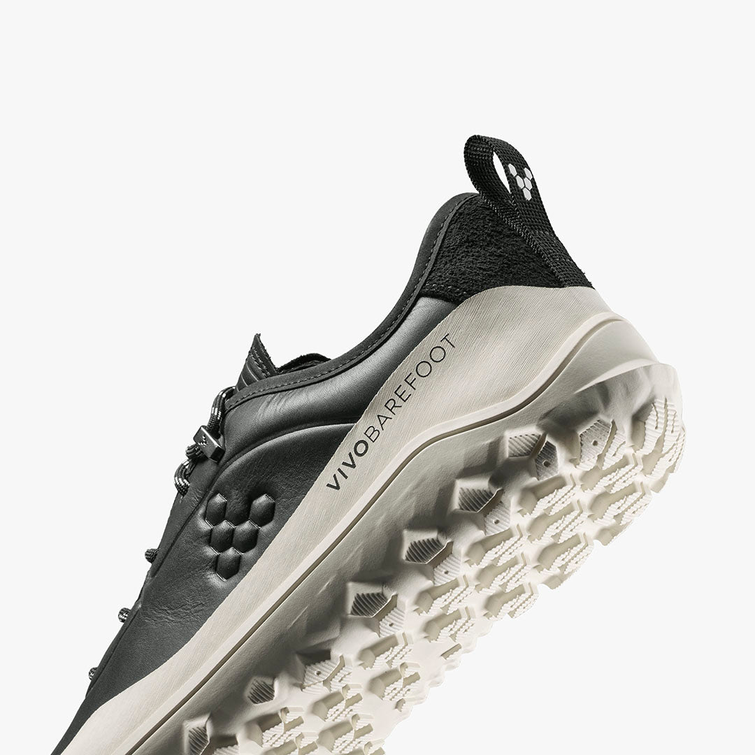 Vivobarefoot Tracker Leather AT Low Mens – Obsidian / White