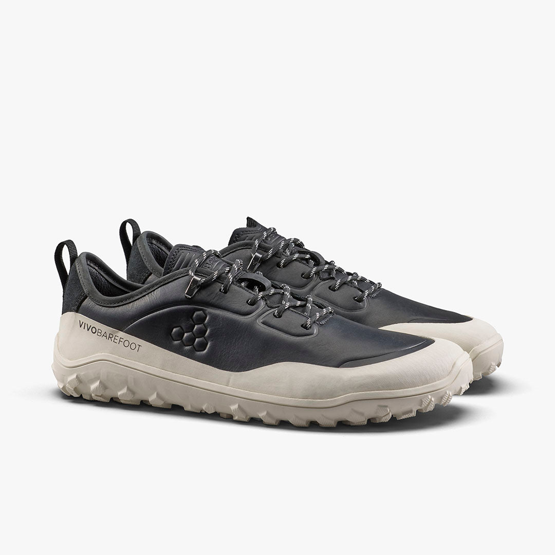 Vivobarefoot Tracker Leather AT Low Womens – Obsidian/White