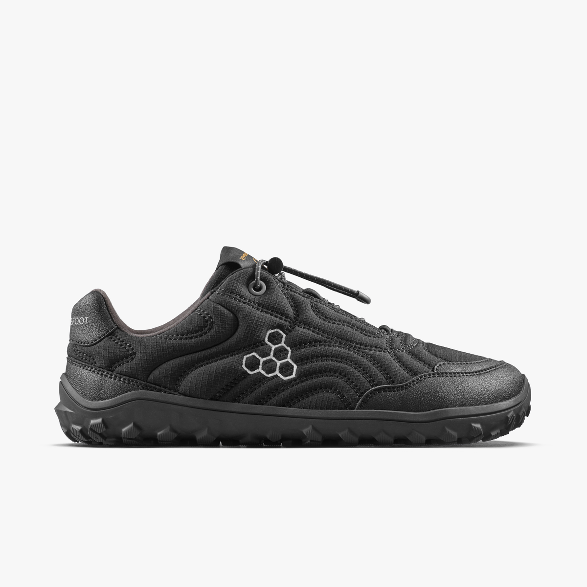 Vivobarefoot Tracker Tova Sneaker i sort eclipse, barfodssko til mænd set fra ydersiden