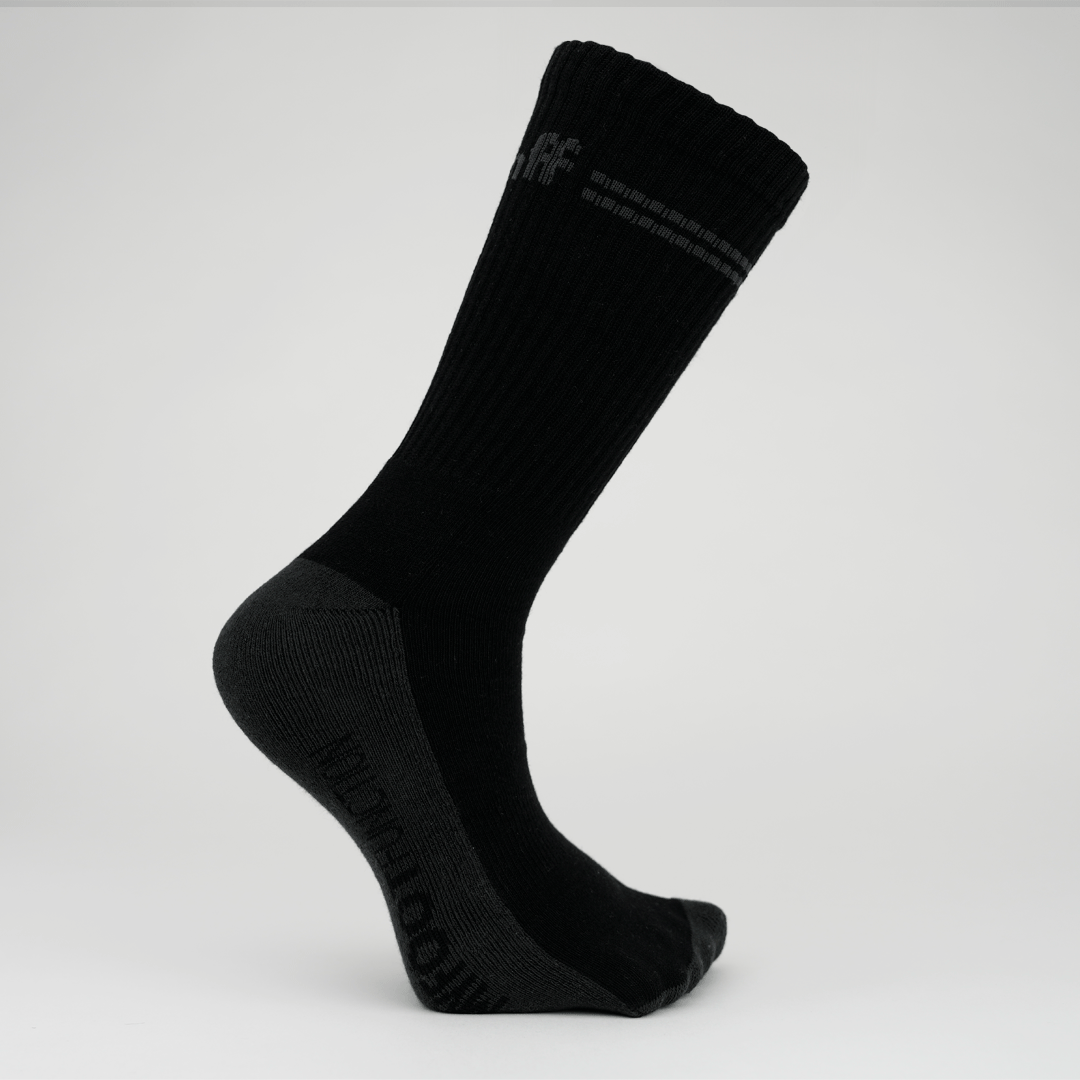 My Foot Function Wide Socks - Crew Length - Black