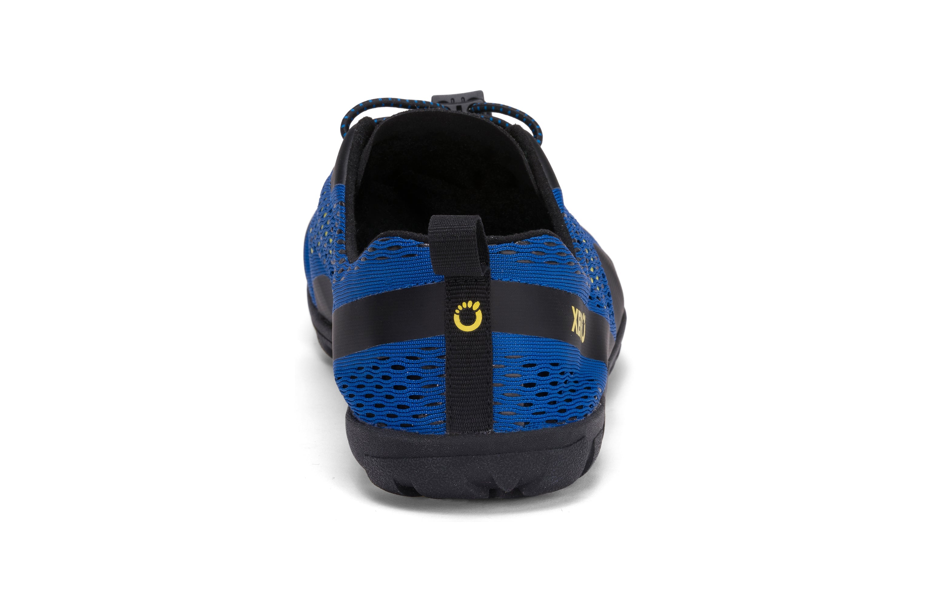 Xero Shoes Aqua X Sport barfods vand træningssko til mænd i farven blue / yellow, bagfra
