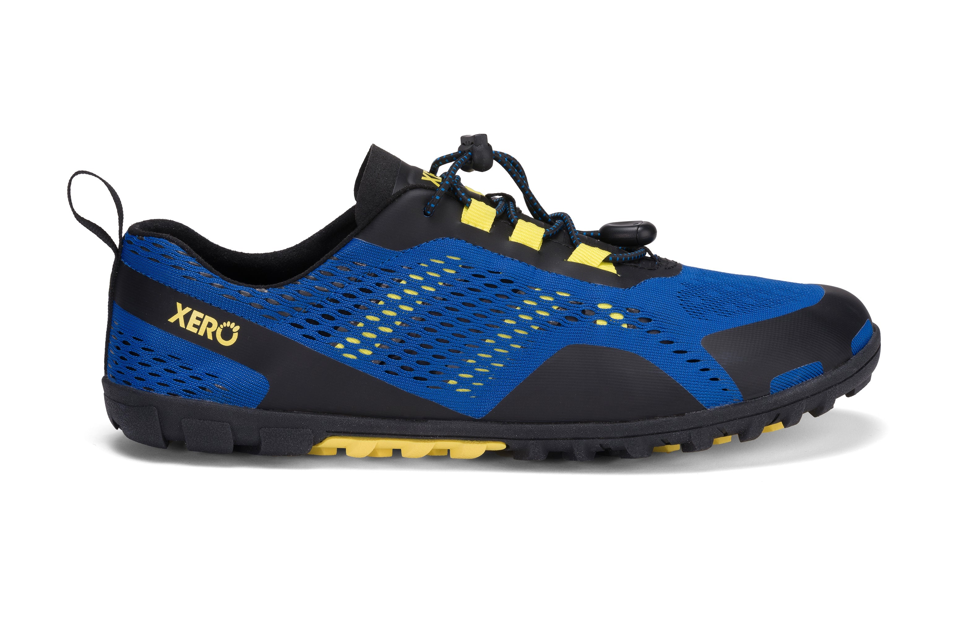 Xero Shoes Aqua X Sport barfods vand træningssko til mænd i farven blue / yellow, yderside