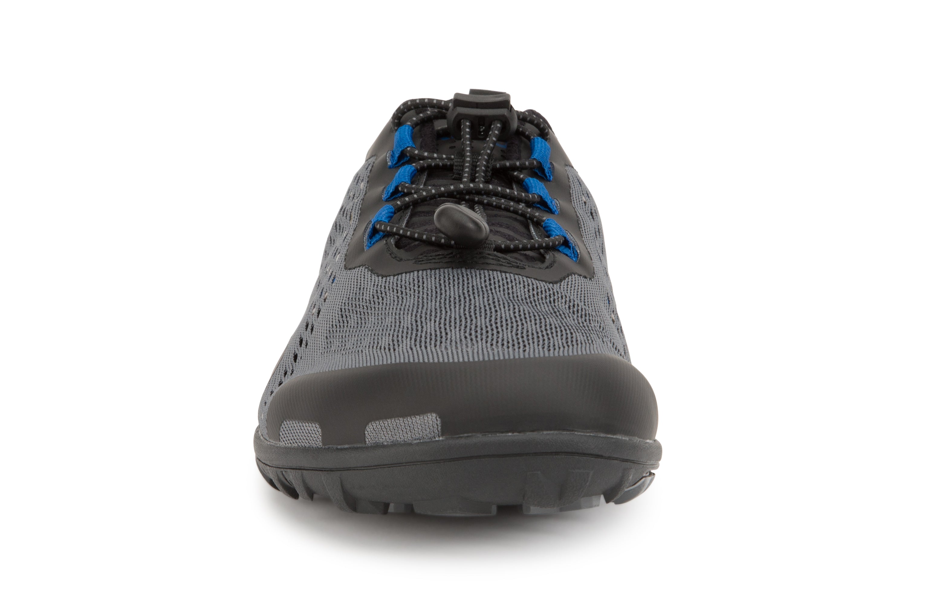 Xero Shoes Aqua X Sport barfods vand træningssko til mænd i farven steel gray / blue, forfra