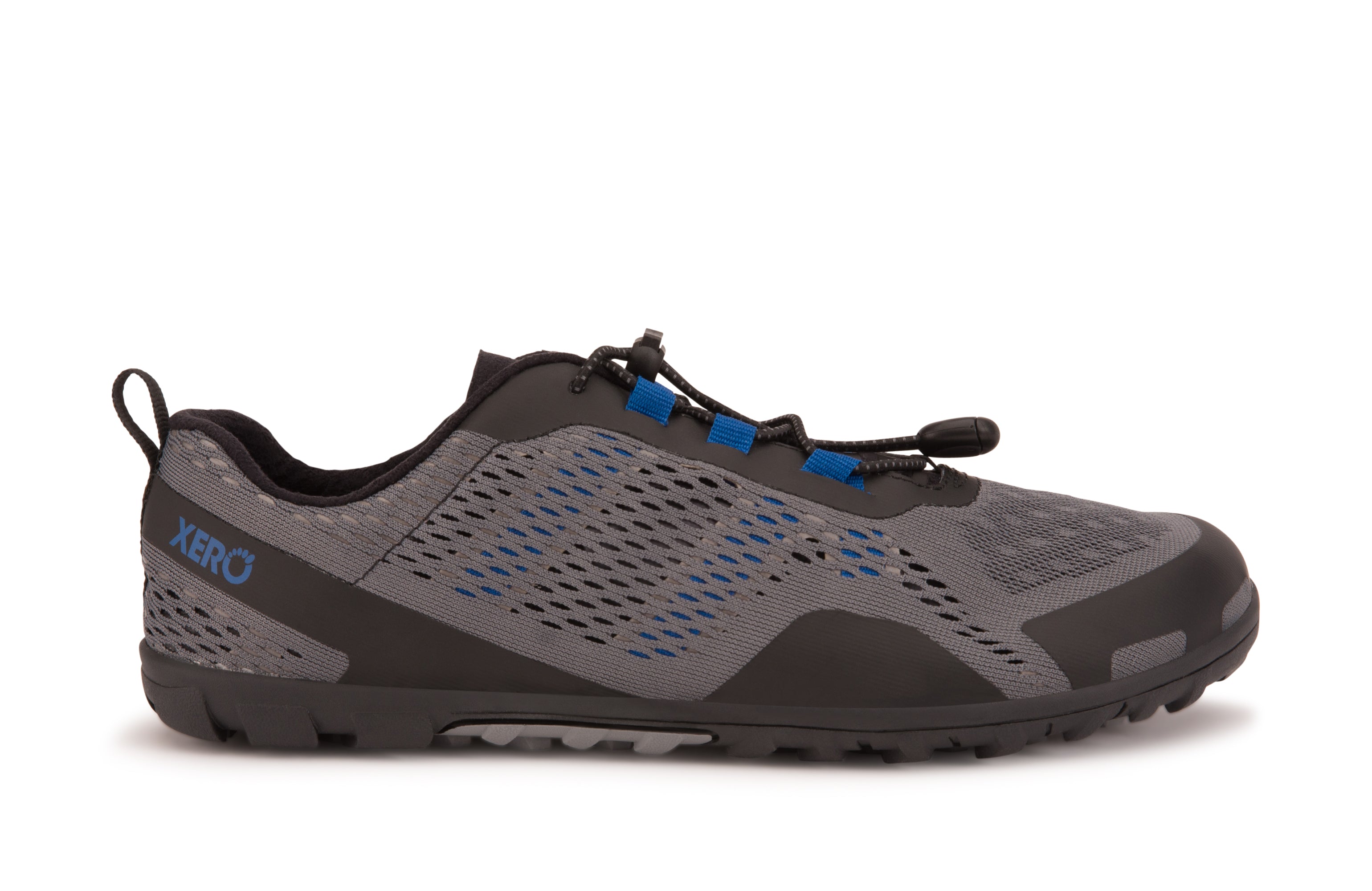 Xero Shoes Aqua X Sport barfods vand træningssko til mænd i farven steel gray / blue, yderside