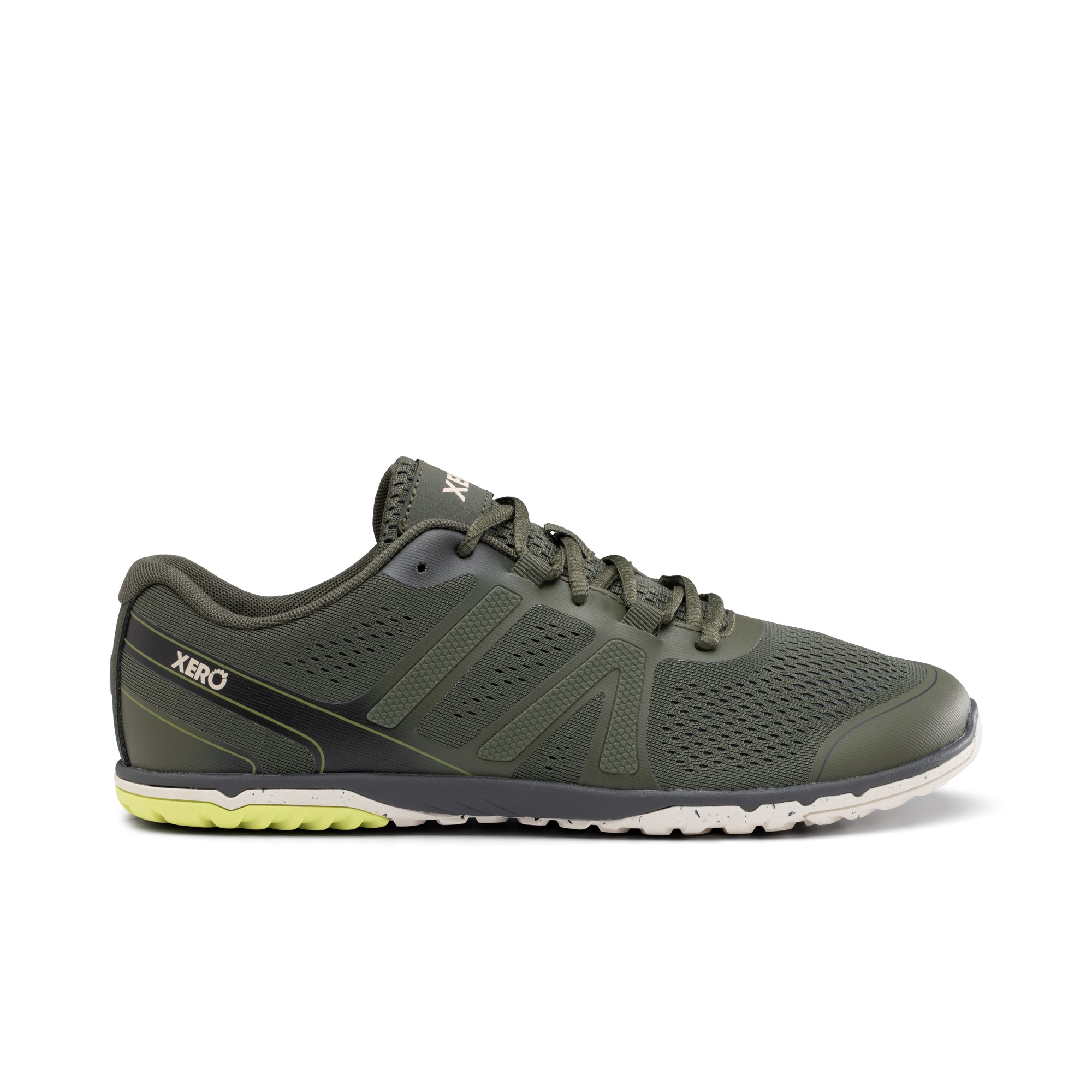Xero Shoes HFS II barfodssko til herre i farven Army Green, set fra ydersiden