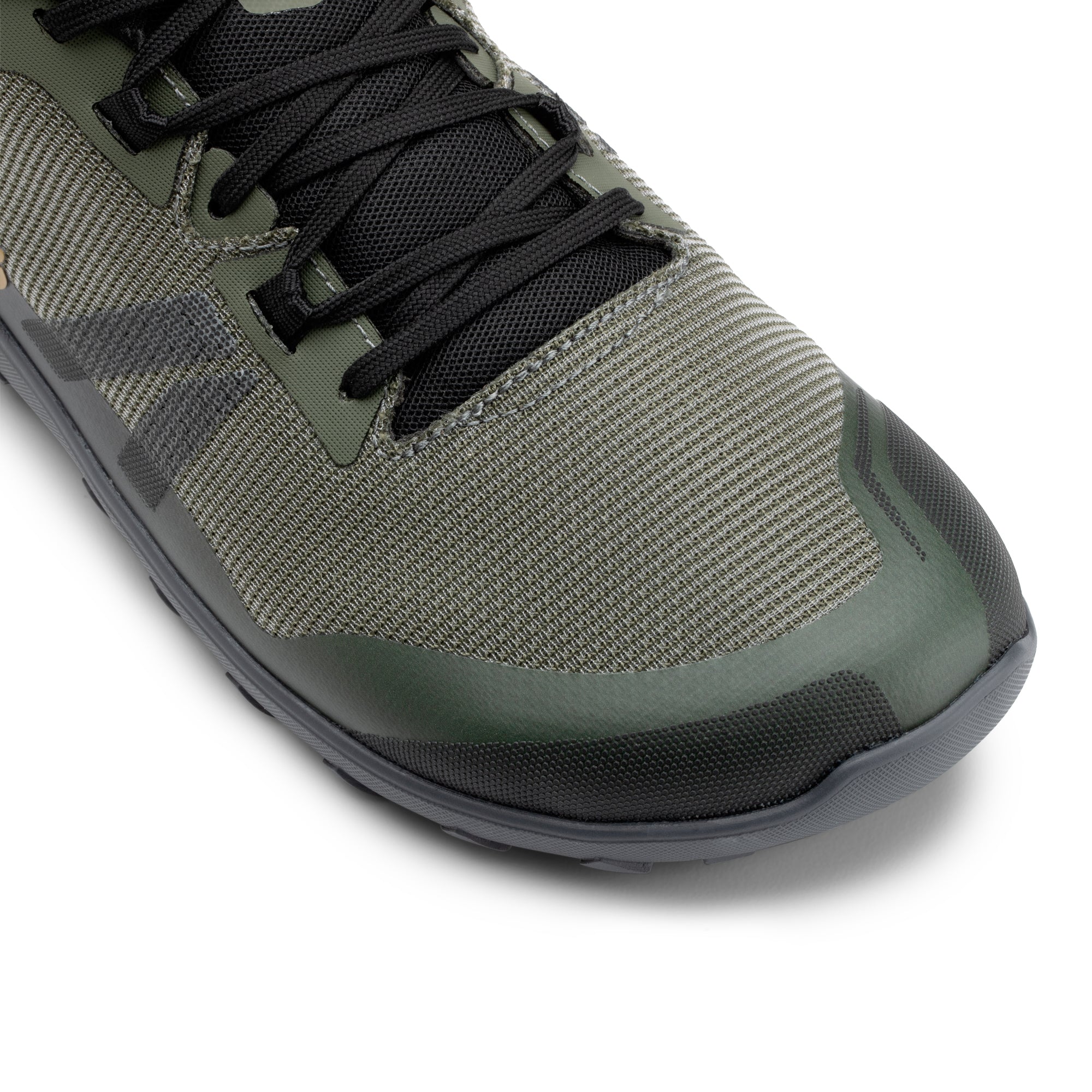Xero Shoes Mesa Summit barfodssko til herre i farven Army Green, detalje af tåkassen