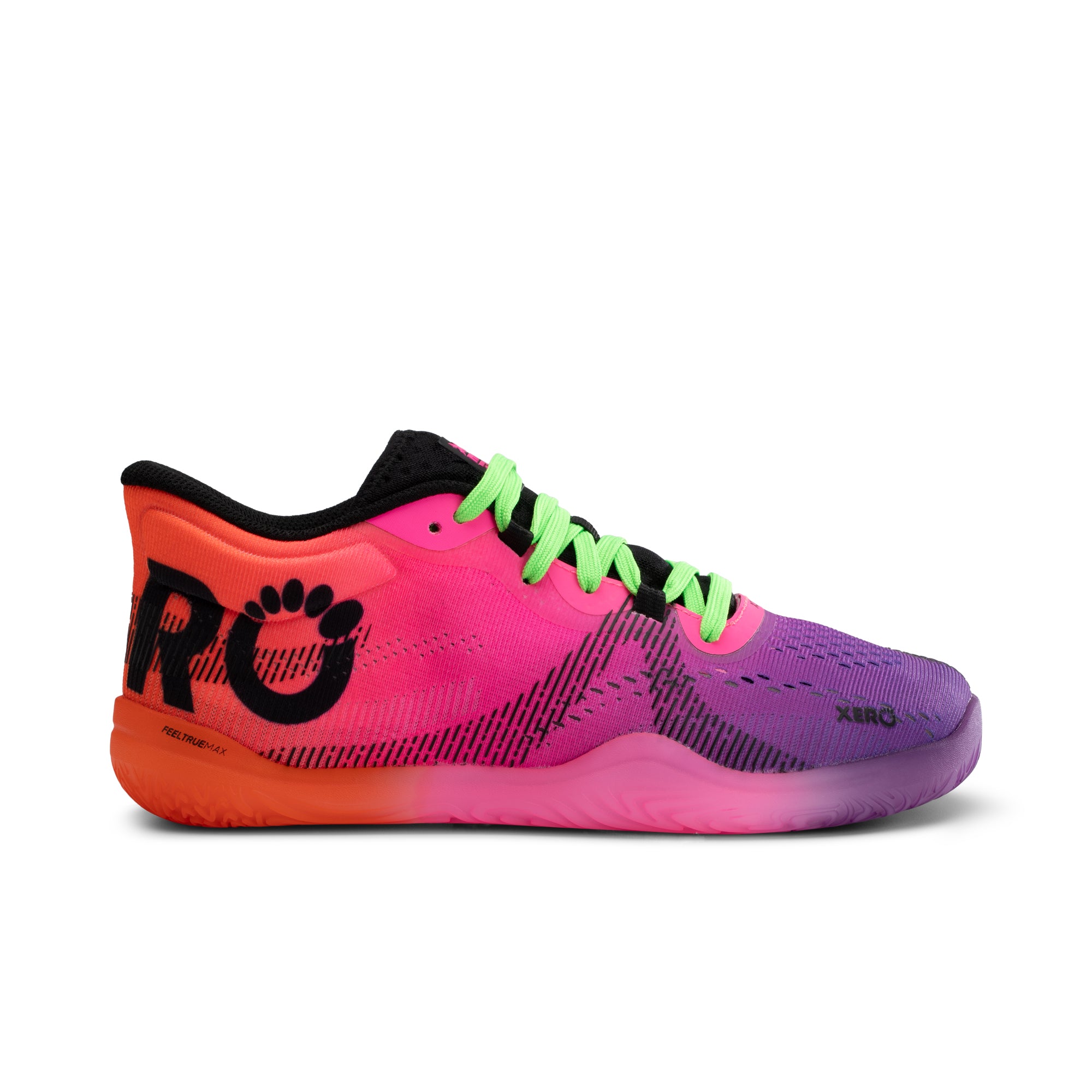Xero Shoes X2 barfodssko til dame i farven Vivid Purple / Neon Multi, set fra ydersiden