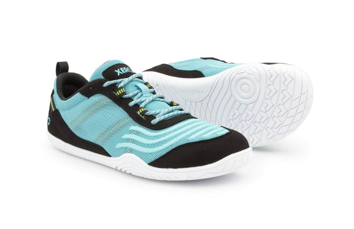 Xero Shoes 360° barfodssko i turkis med hvid ydersål
