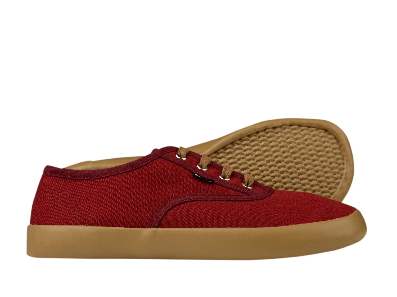 Bohempia Kolda 2.0 barfods sneakers til kvinder og mænd i farven burgundy-gum, par