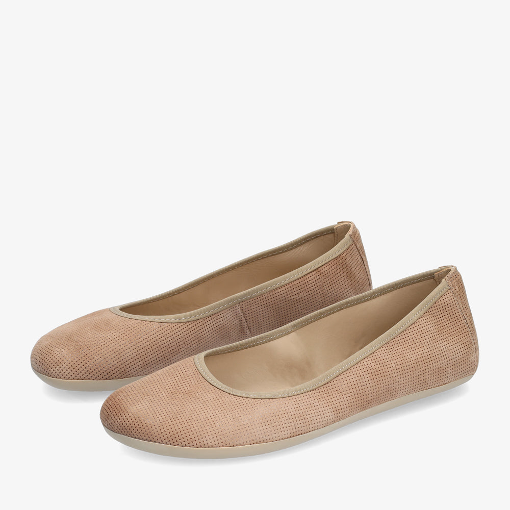 Groundies Lily Women barfods ballerina til kvinder i farven taupe, par