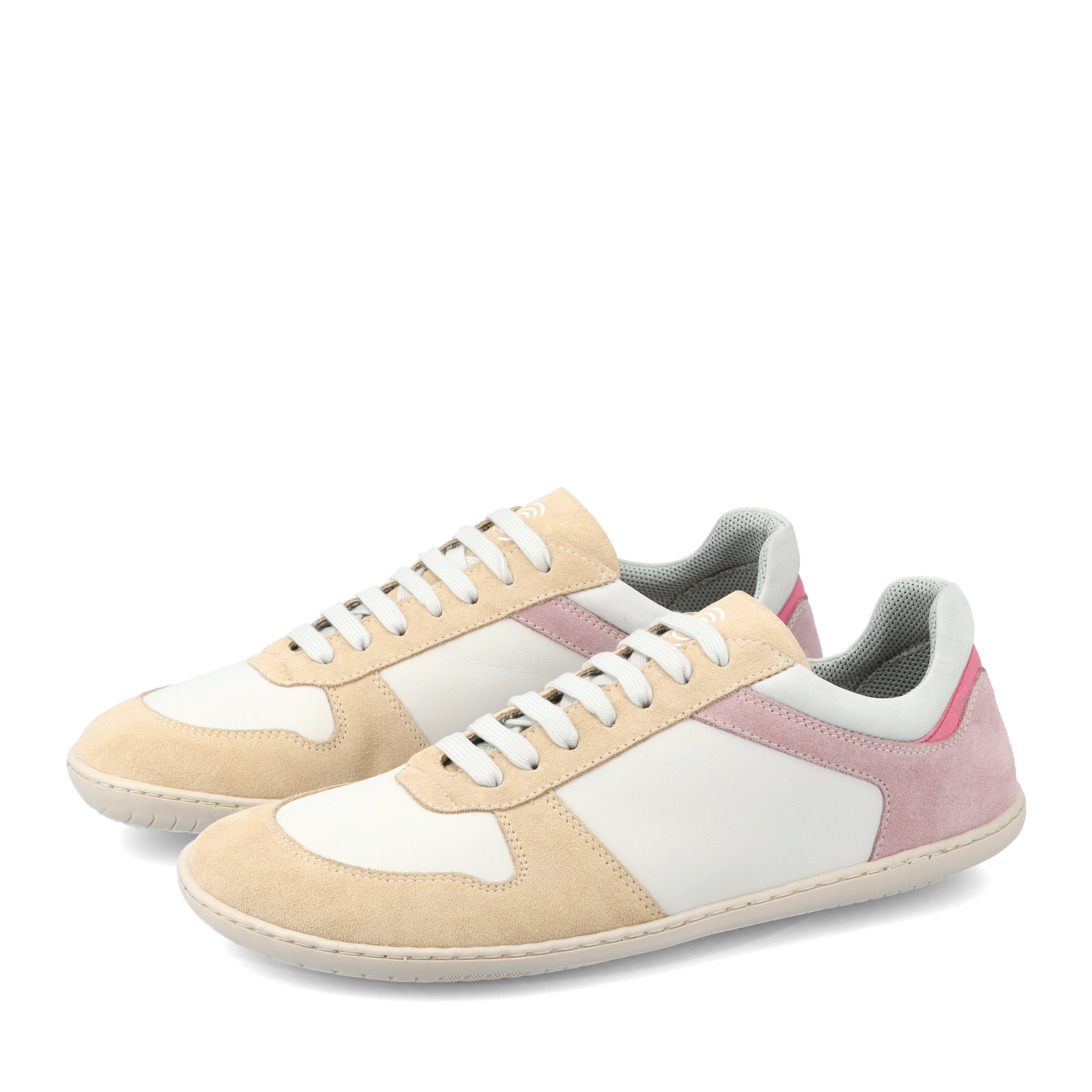 Groundies Orlando Women barfods sneakers til kvinder i farven off-white / beige / pink, par