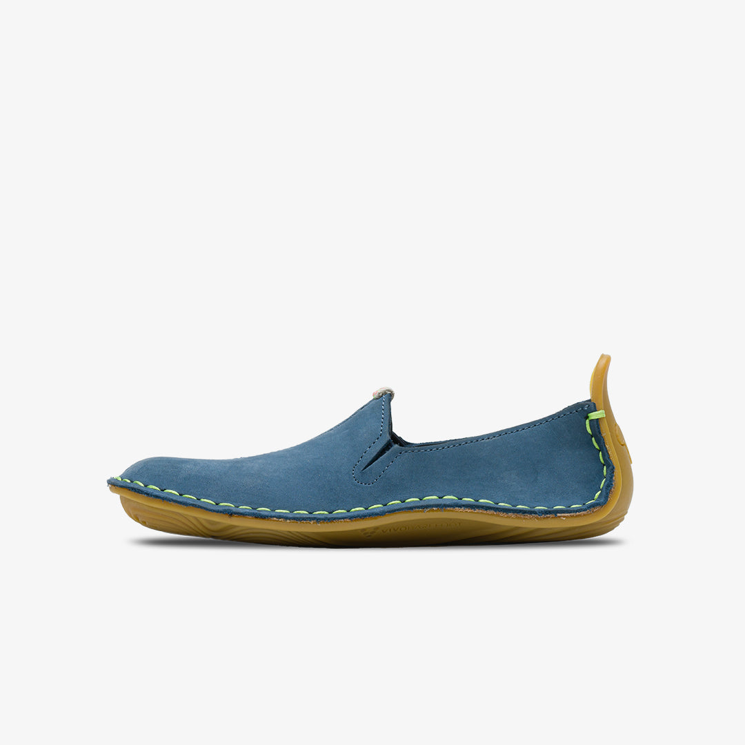 Vivobarefoot Ababa II Juniors barfods mokkasiner til teenager i farven indigo, inderside