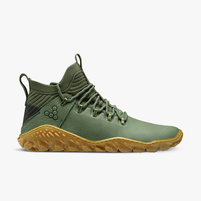 Vivobarefoot Magna Forest ESC Mens barfods outdoor high sneakers til mænd i farven botanical green, yderside