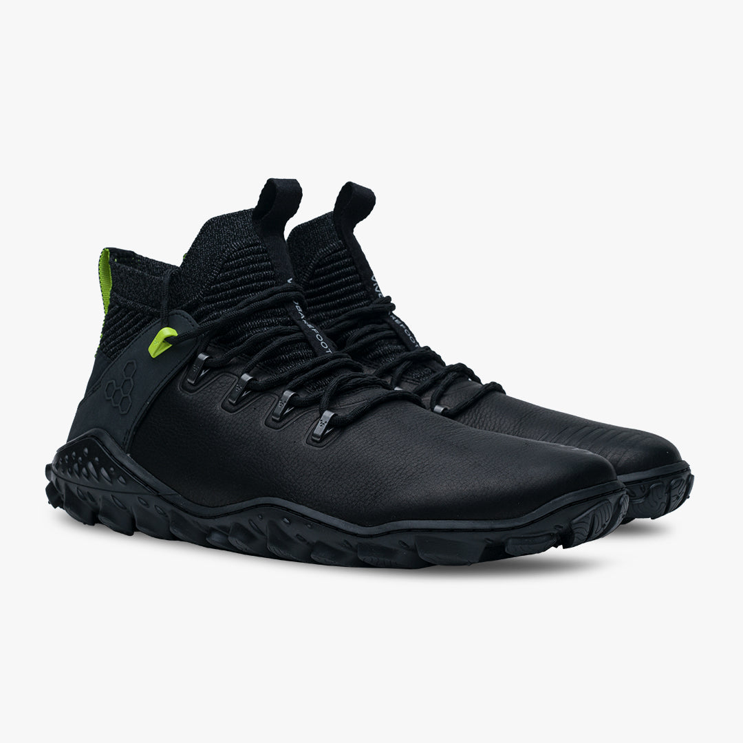 Vivobarefoot Magna Forest ESC Mens barfods outdoor high sneakers til mænd i farven obsidian lime, par