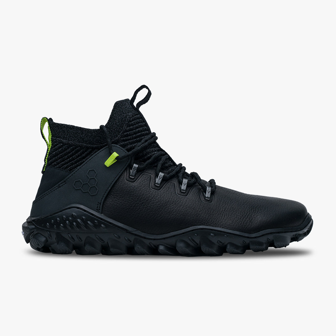 Vivobarefoot Magna Forest ESC Mens barfods outdoor high sneakers til mænd i farven obsidian lime, yderside