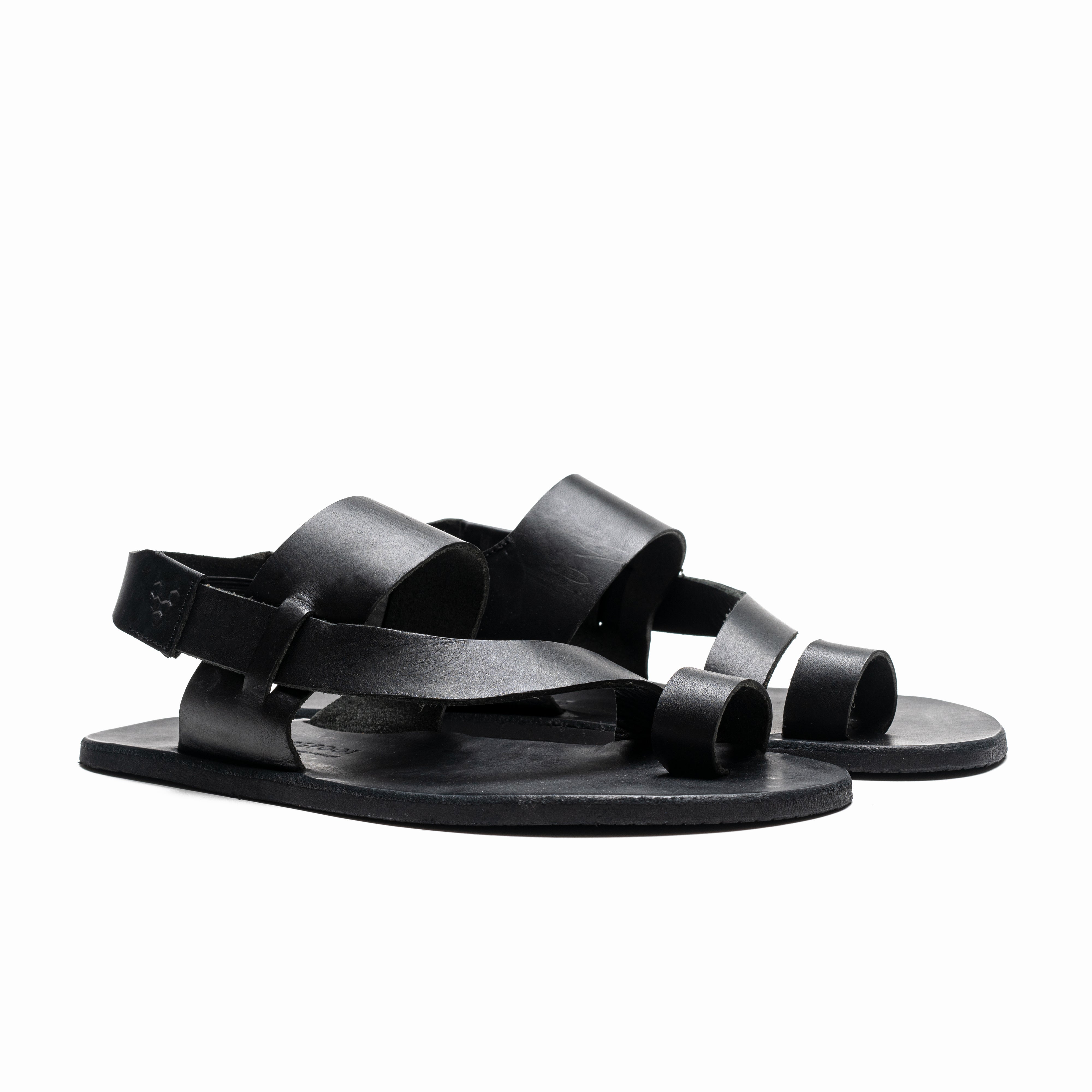 Vivobarefoot Opanka Sandal Womens barfods tåløkke krydsrem sandal til kvinder i farven black, par