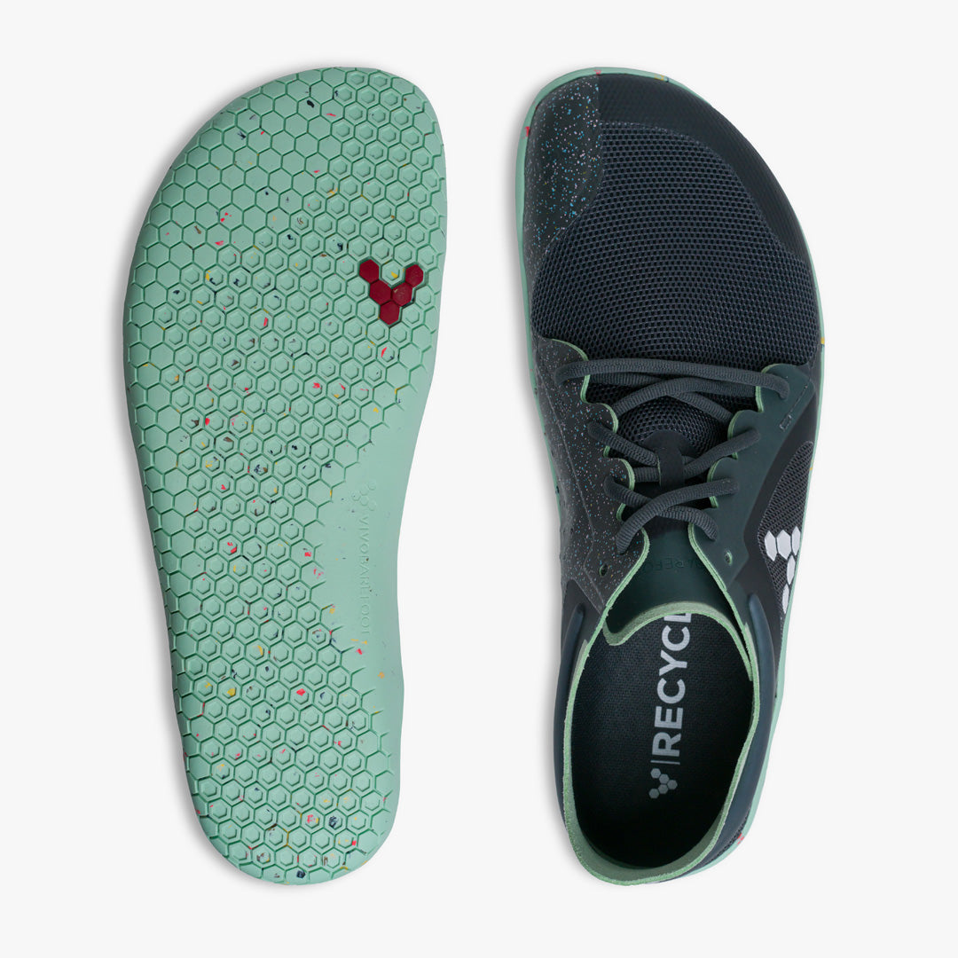 Vivobarefoot Primus Lite III Recycled Womens barfods træningssko til kvinder i farven charcoal, top