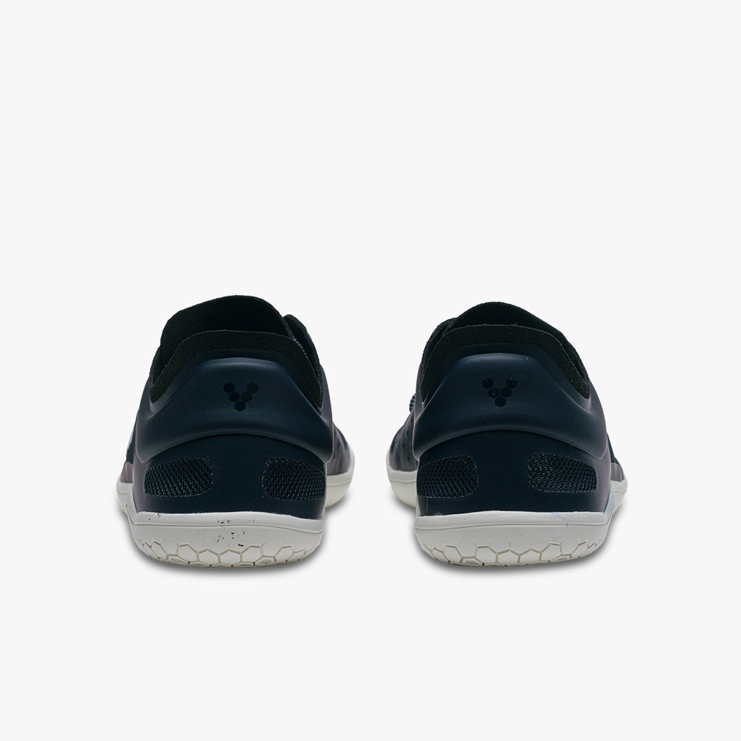 Vivobarefoot Primus Lite III Recycled Womens barfods træningssko til kvinder i farven navy, bagfra