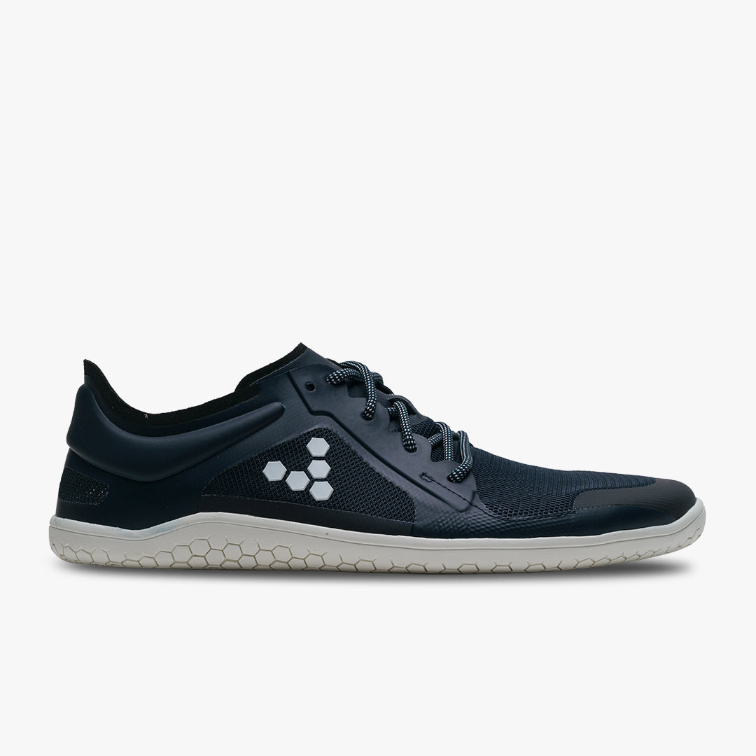 Vivobarefoot Primus Lite III Recycled Womens barfods træningssko til kvinder i farven navy, yderside