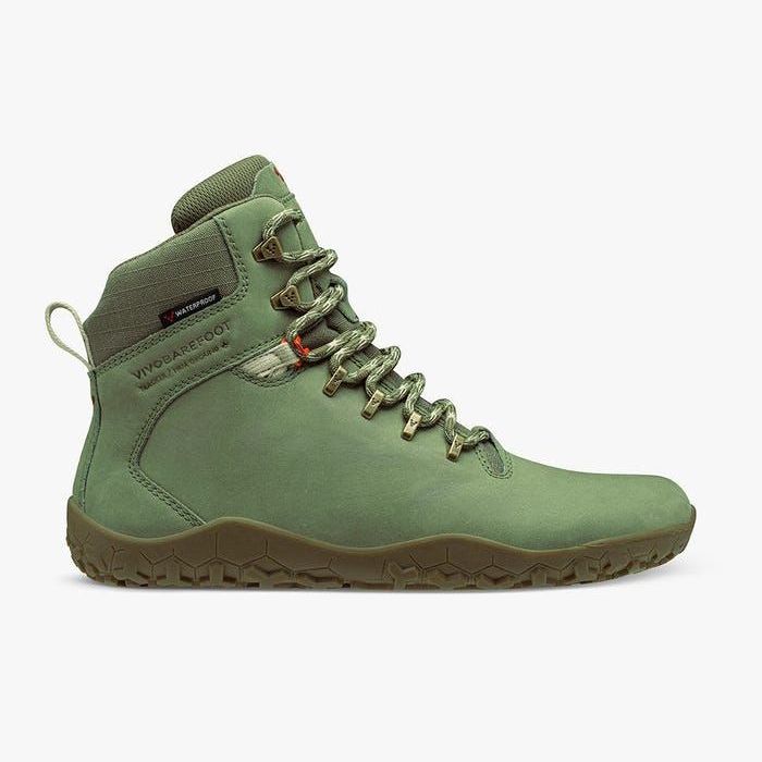 Vivobarefoot Tracker II FG Womens barfods støvler til kvinder i farven botanical green, yderside