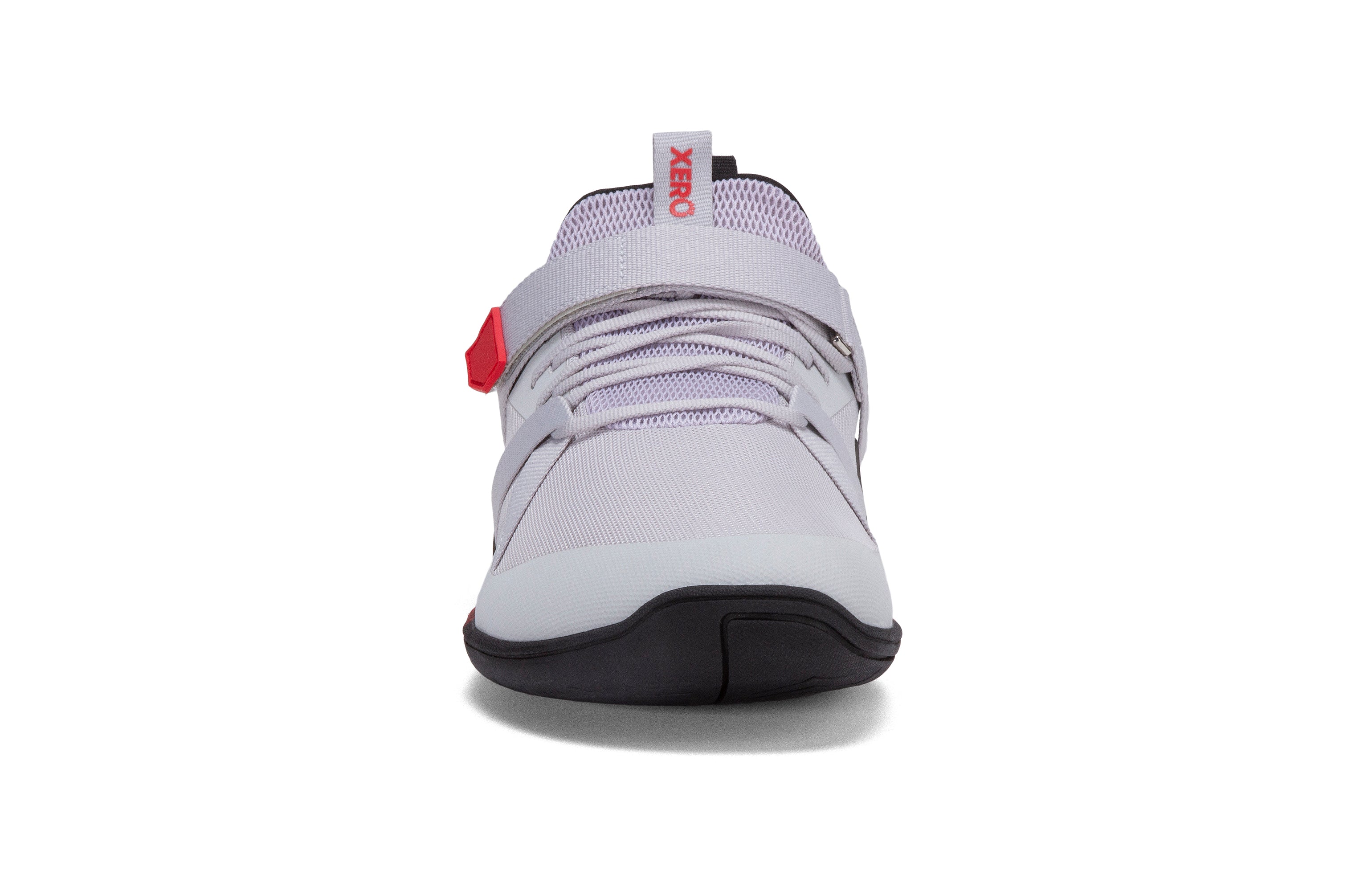 Xero Shoes Forza Trainer Mens barfods træningssko til mænd i farven micro gray / red, forfra